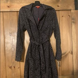 Animal print knee length jacket